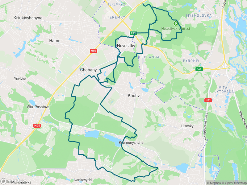 Попередній перегляд маршруту Південні 50км