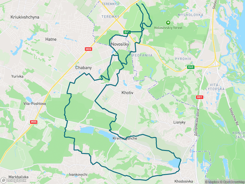 Попередній перегляд маршруту Довге 50 км (без болота)