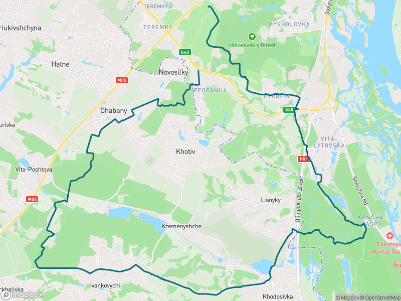 Попередній перегляд маршруту Навколо Хотову