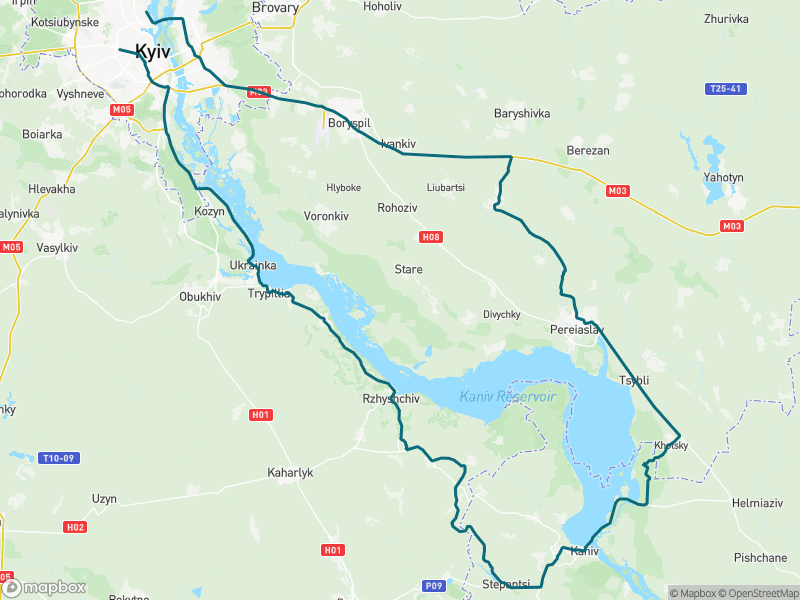 Попередній перегляд маршруту 300 Канів