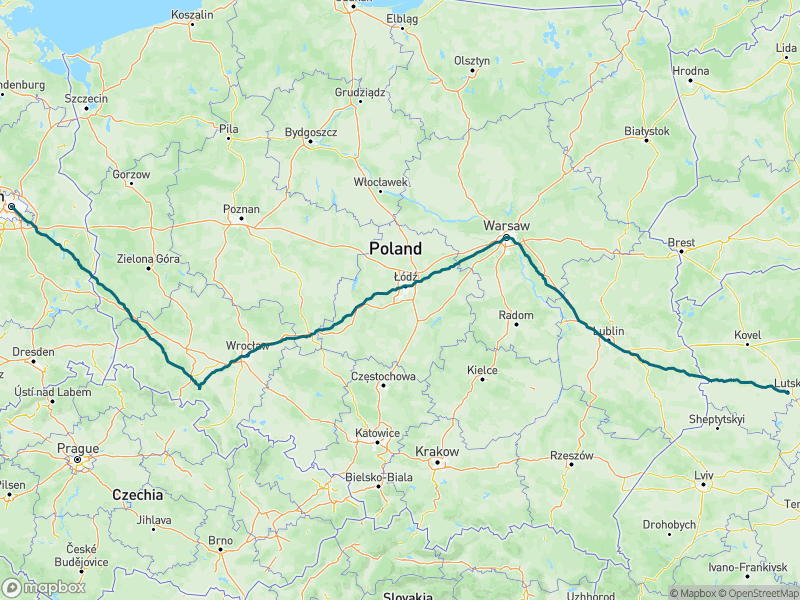 Попередній перегляд маршруту Through-Europe Charity Ride 09.2026 (Kovel-Berlin)